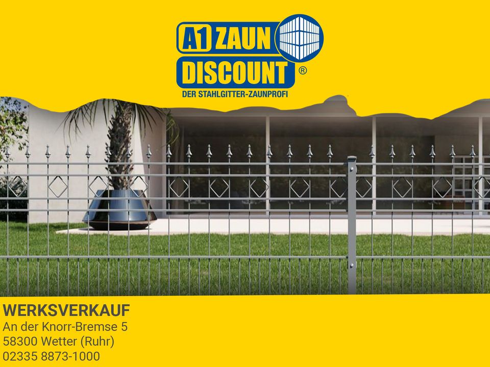 A1 Zaundiscount Schmuckzaun Design RIMINI Komplettset Dekorzaun