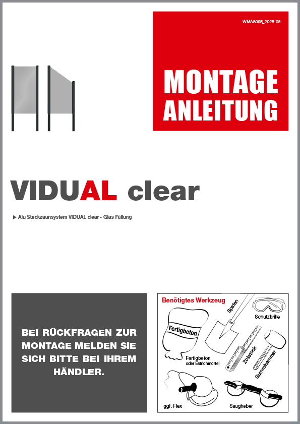 Montageanleitung für Vidual clear