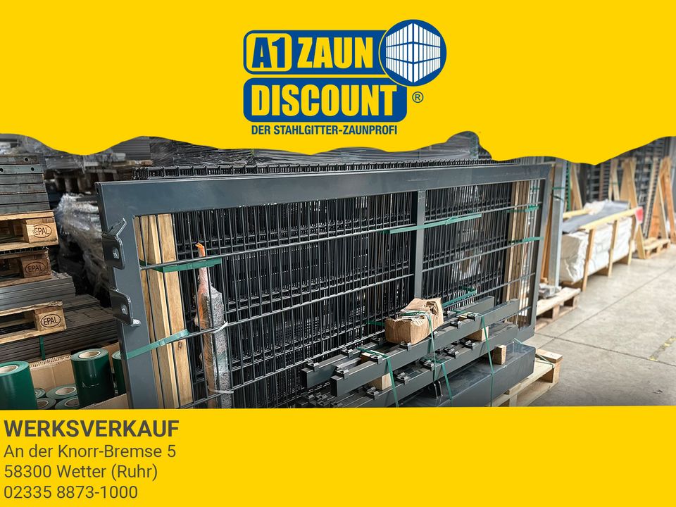 A1 Zaundiscount Drehflügeltor Vario Pro 400 x 100 cm Einfahrtstor