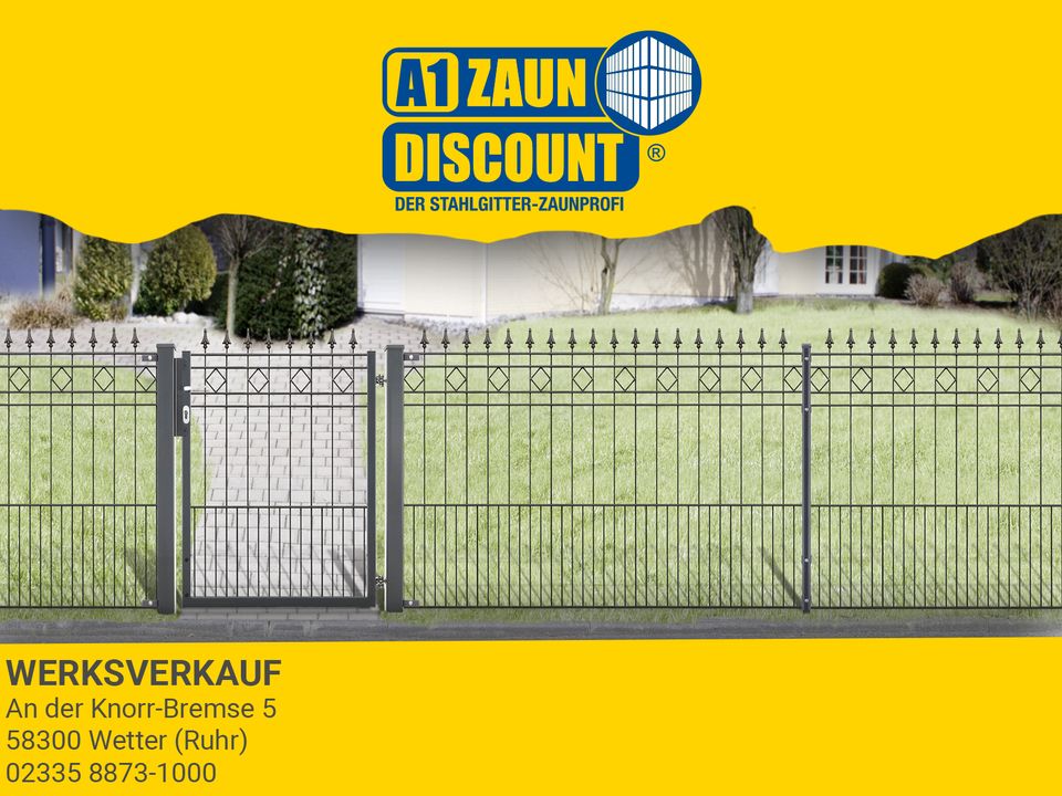 A1 Zaundiscount Drehflügeltor VARIO Residenz RIMINI 93 x 111 cm