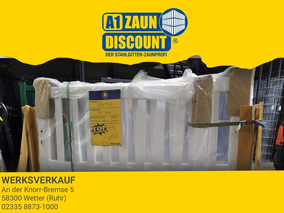 Aluminium Einfahrtstor LW 3,2 x H 1,2 verkehrsweiß NEU
