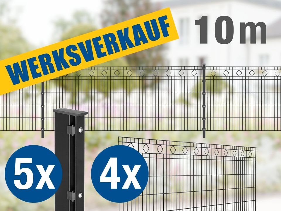 Doppelstabmattenzaun Residenz Girona 1006 Zaunpaket 10-30 m