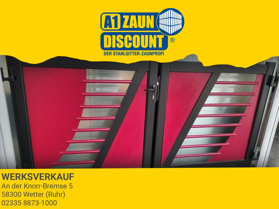 A1 Zaundiscount Tschoeppé Designer Aluminiumtor 300 x 123 cm